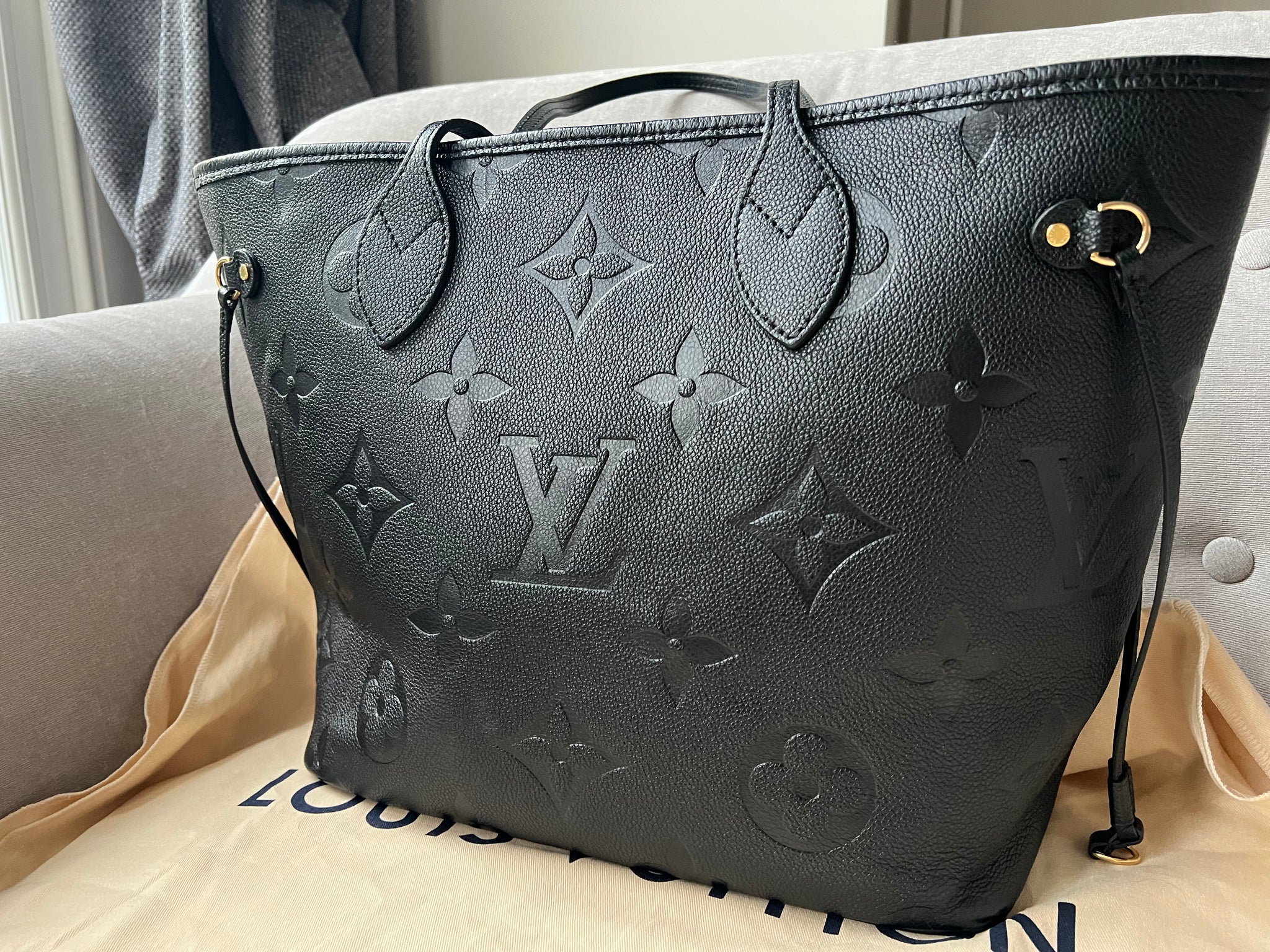 Louis vuitton neverfull black monogram sale
