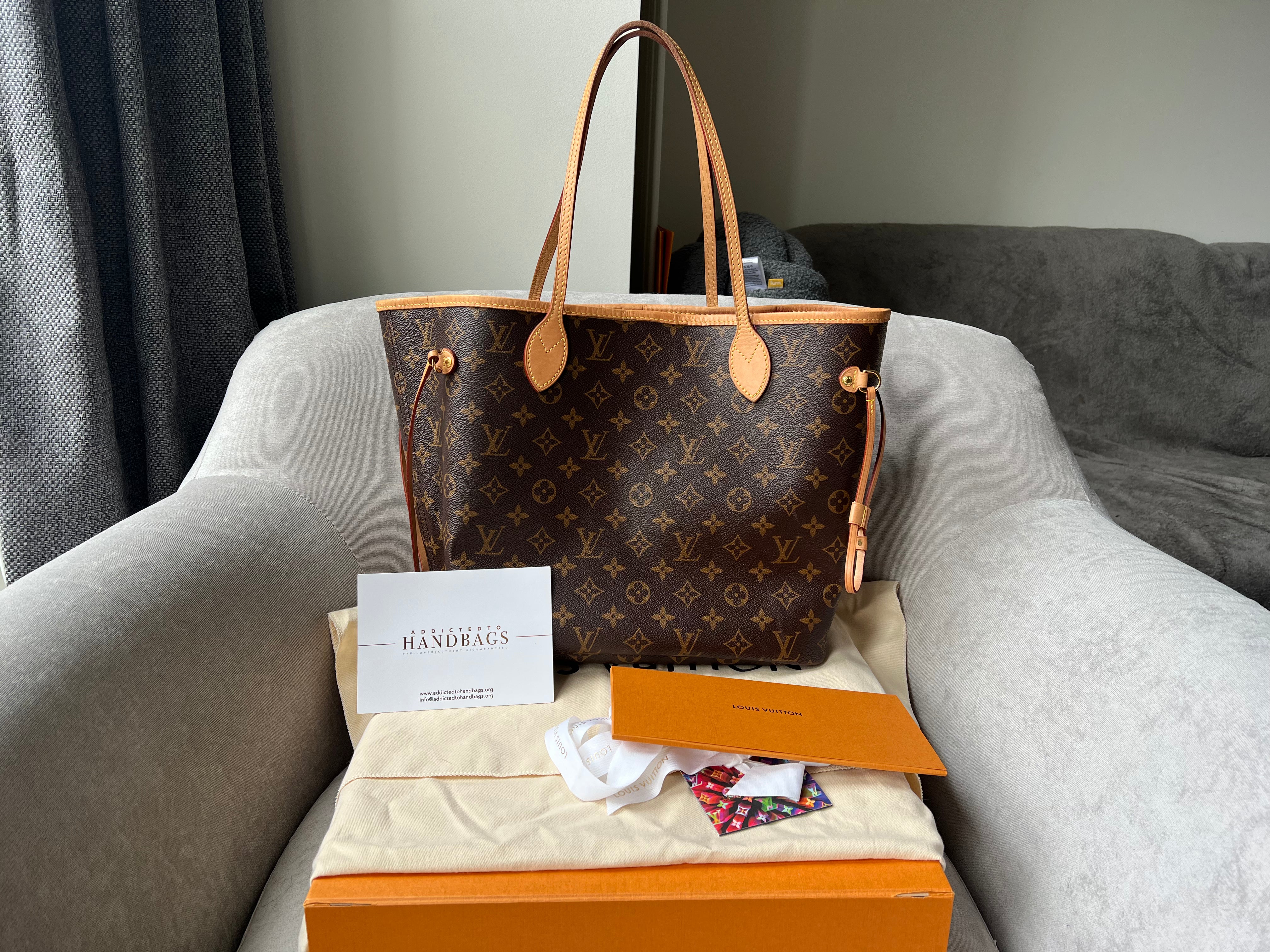 Louis Vuitton Neverfull MM Monogram Cherry Interior