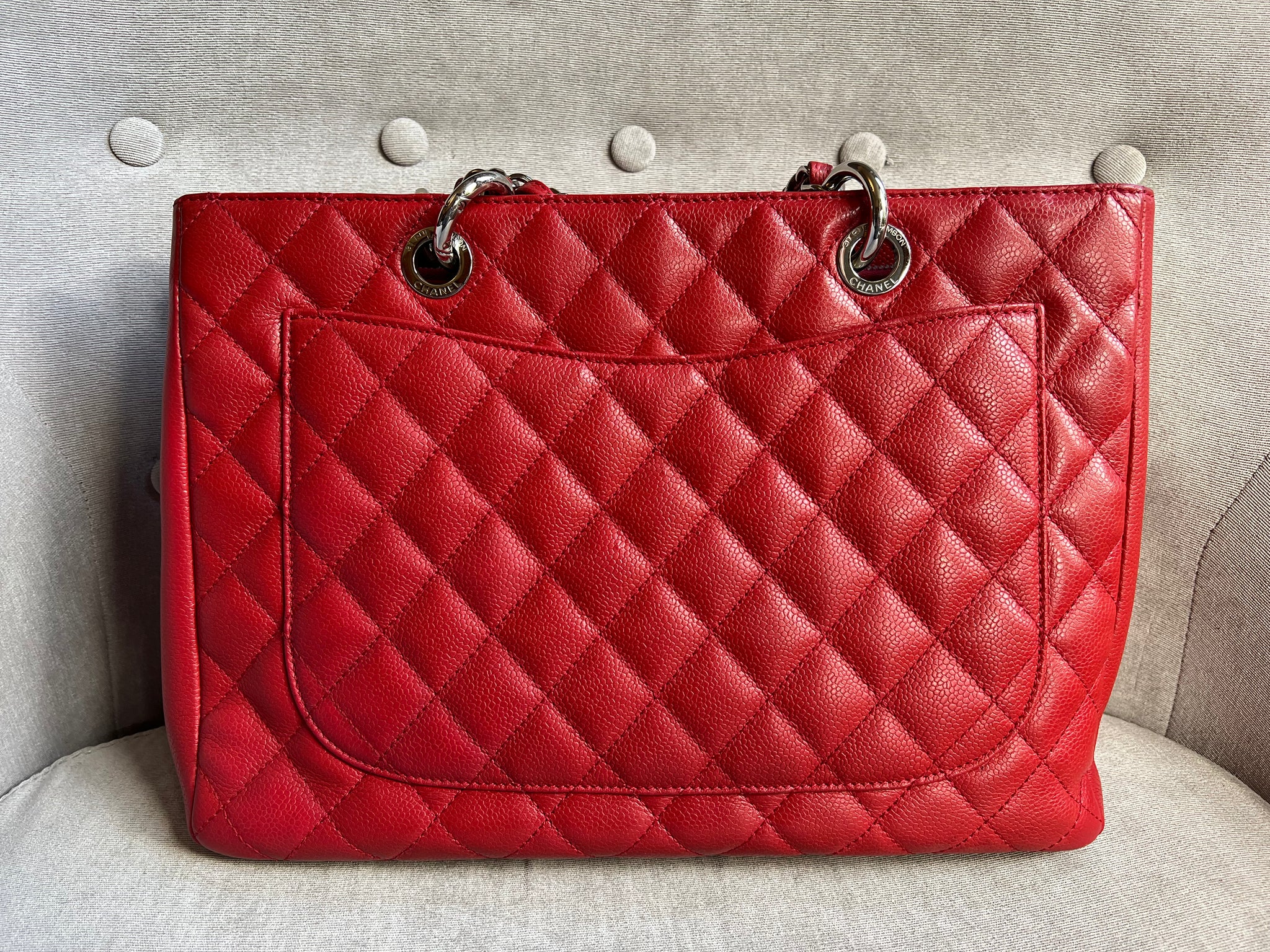 Chanel Red Caviar Grand Shopper Tote GST Addicted to Handbags