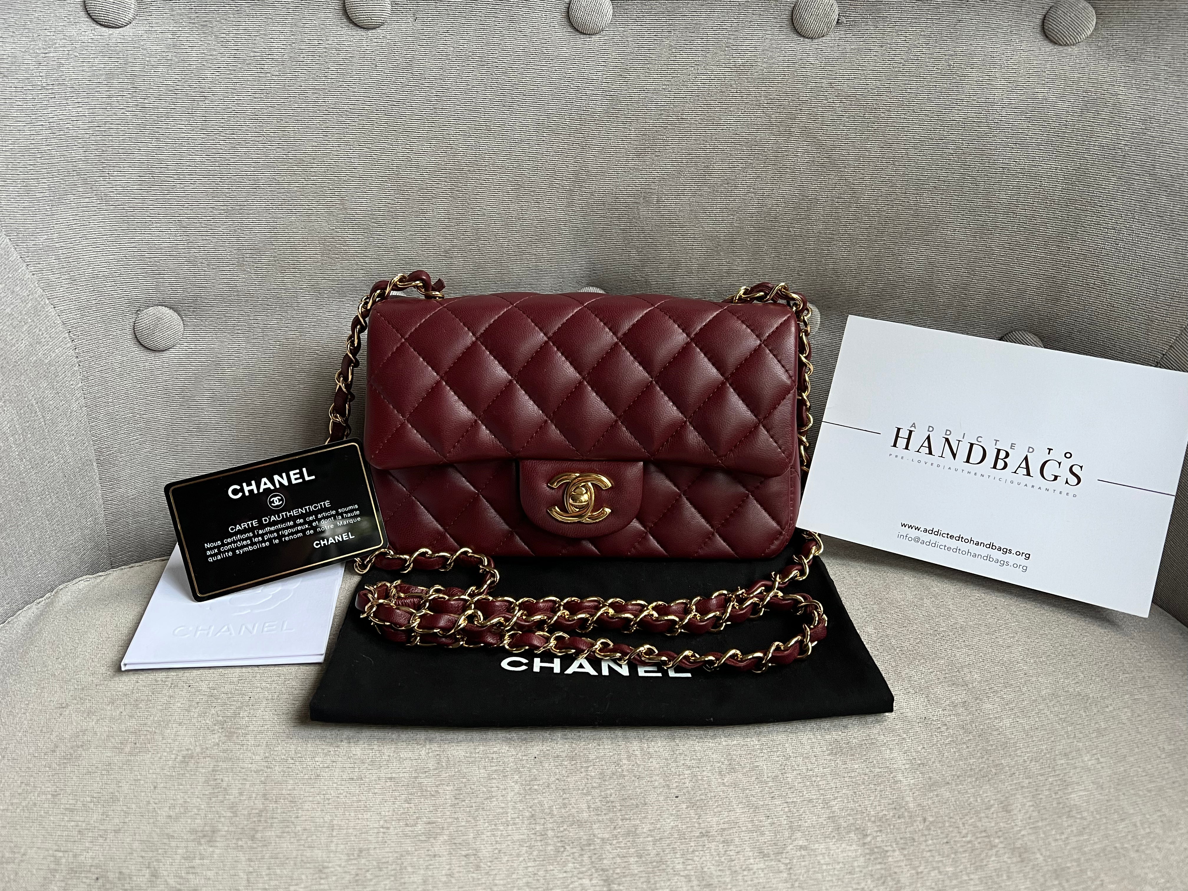 Chanel mini flap bag burgundy Clearance