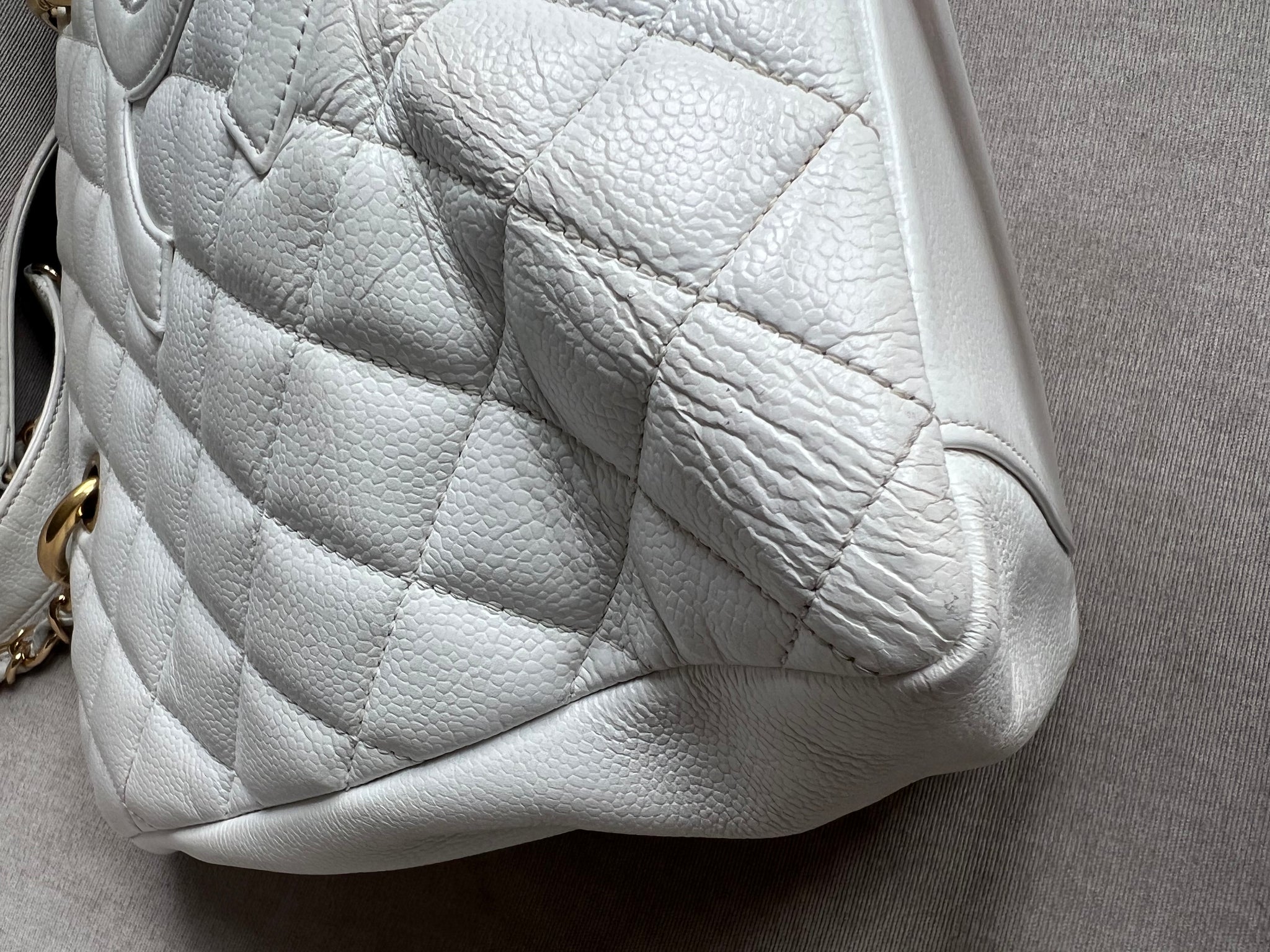 Chanel White Caviar Grand Shopper Tote GST Addicted to Handbags