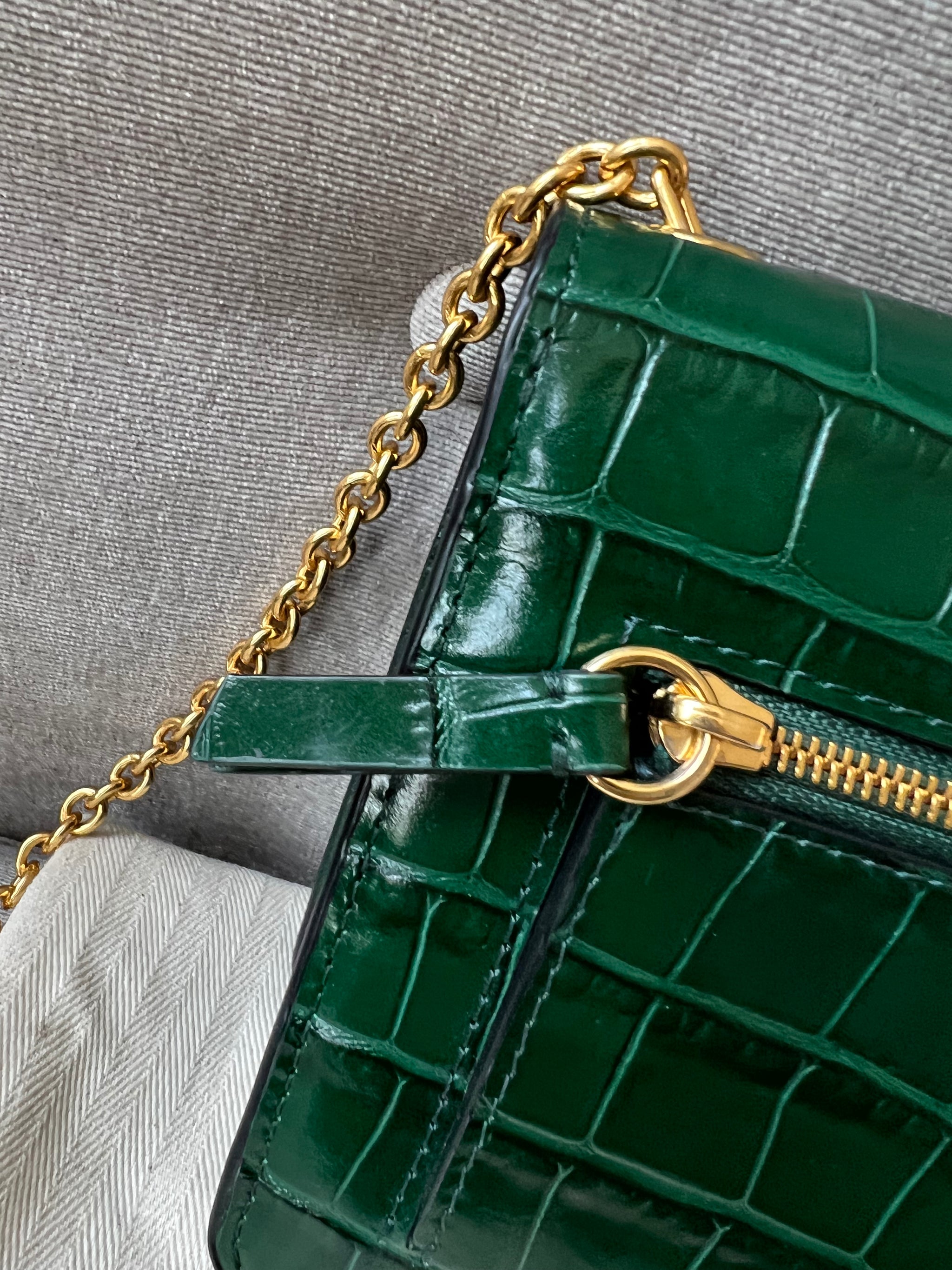 Mulberry Small Jungle Green Shiny Croc Darley Shoulder Bag RRP 685 Addicted to Handbags