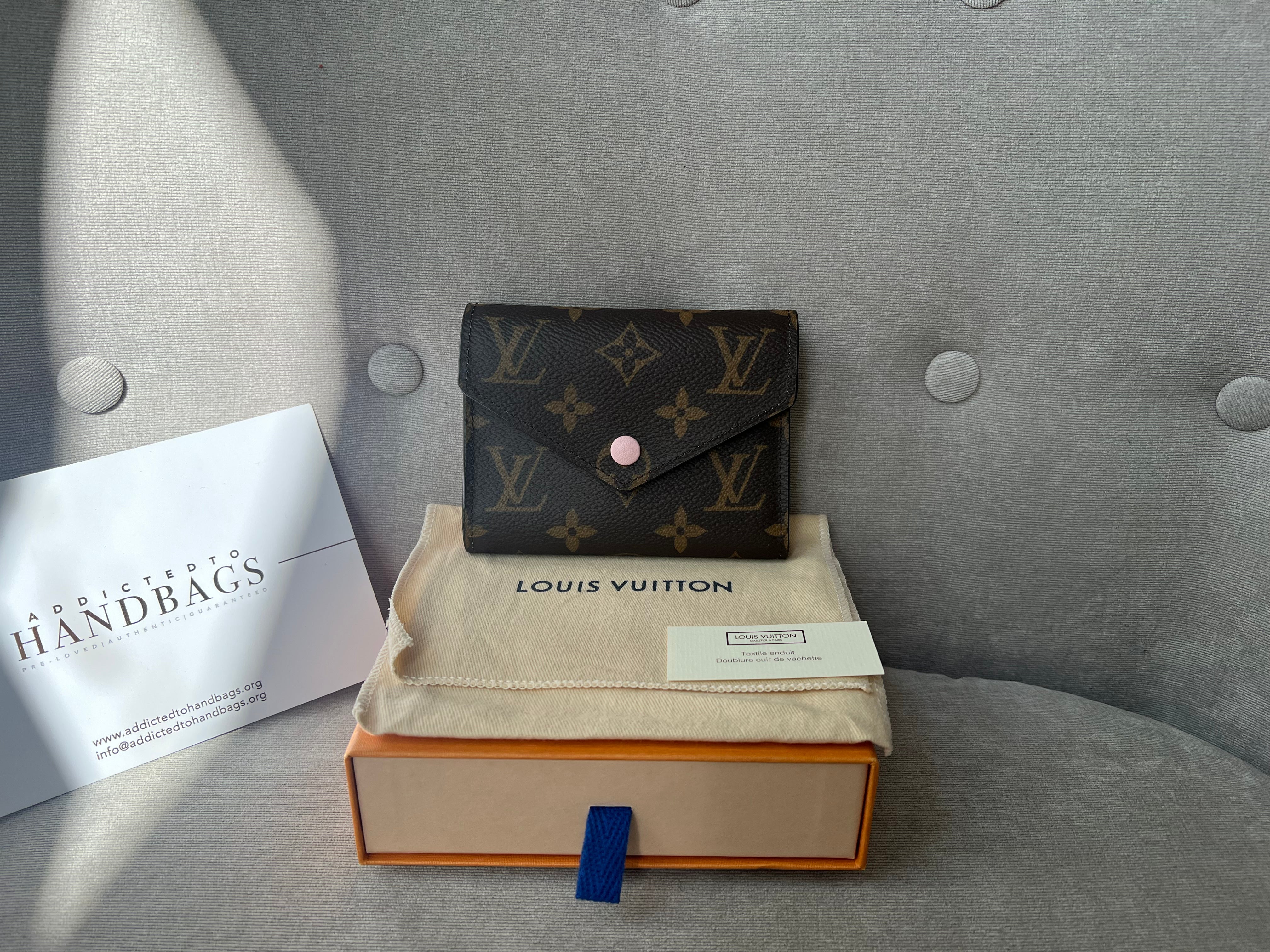 Authentic Louis Vuitton Victorine Wallet Monogram Rose Ballerine