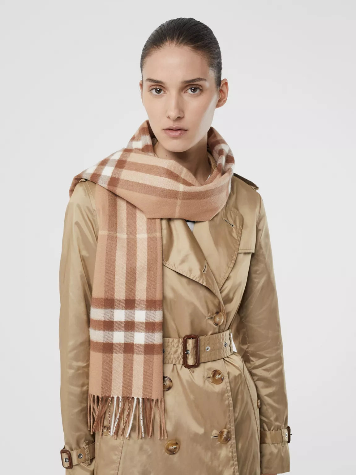 Burberry cashmere scarf camel on sale