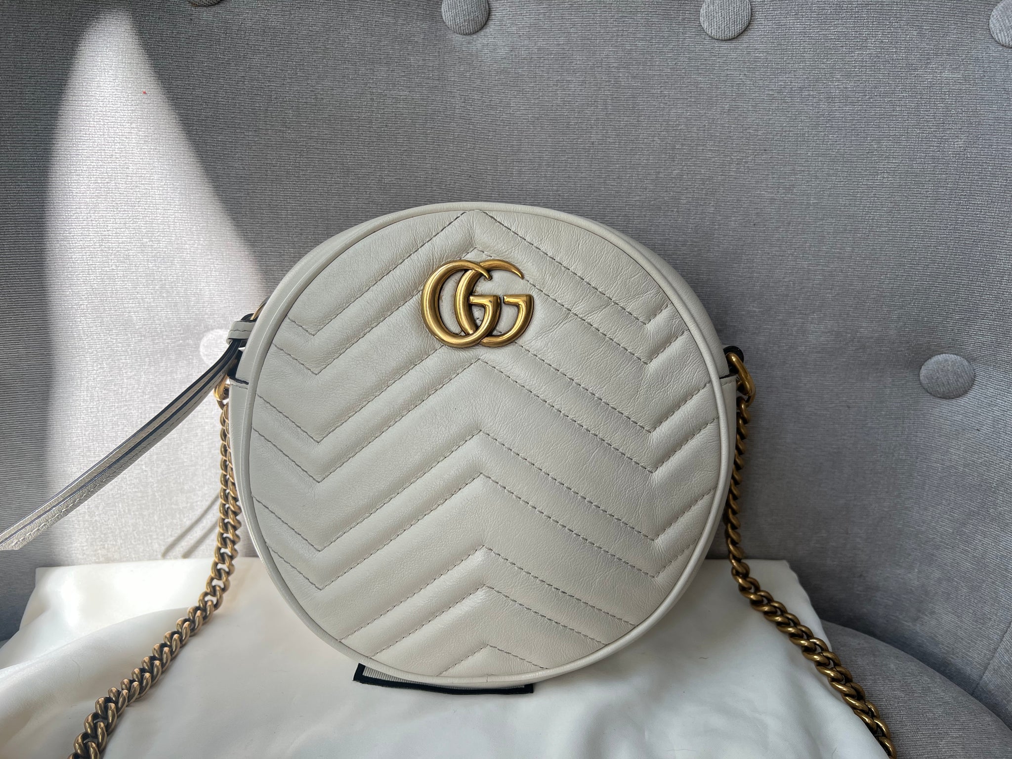 Gucci GG Round White Marmont Small Shoulder Bag RRP 1 090 Addicted to Handbags