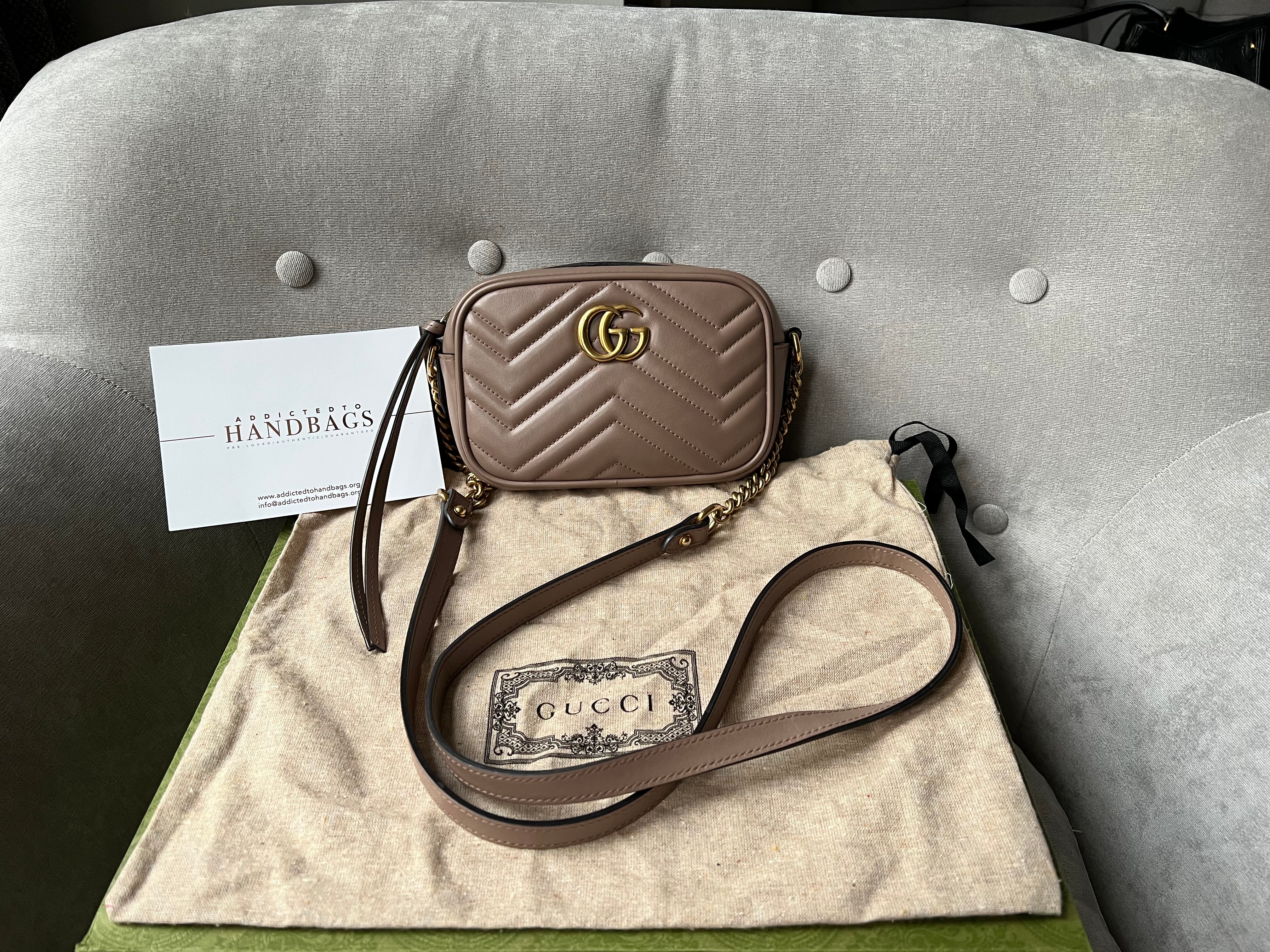 Gucci GG Dusty Pink Marmont Mini Shoulder Bag (RRP £1,160)