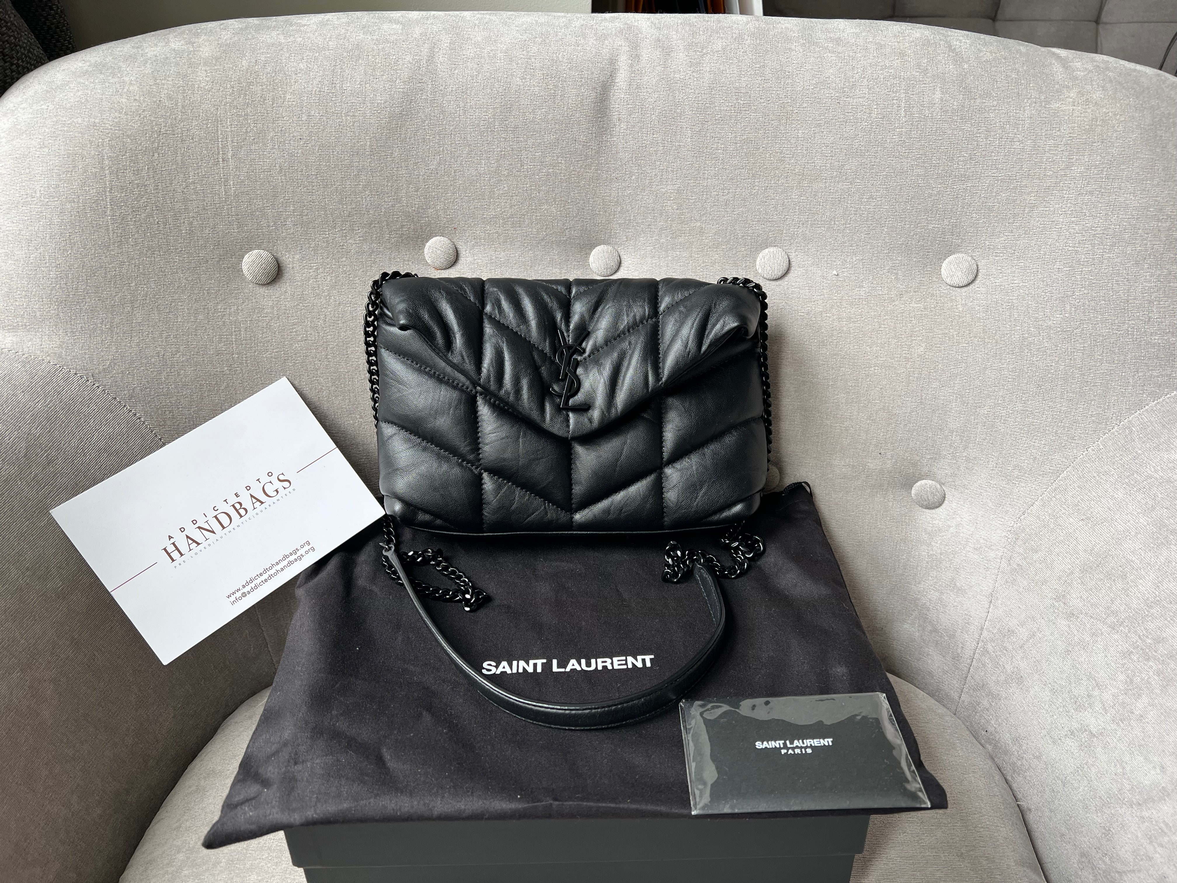 YVES SAINT LAURENT Loulou Puffer Toy Mini Bag Black Quilted