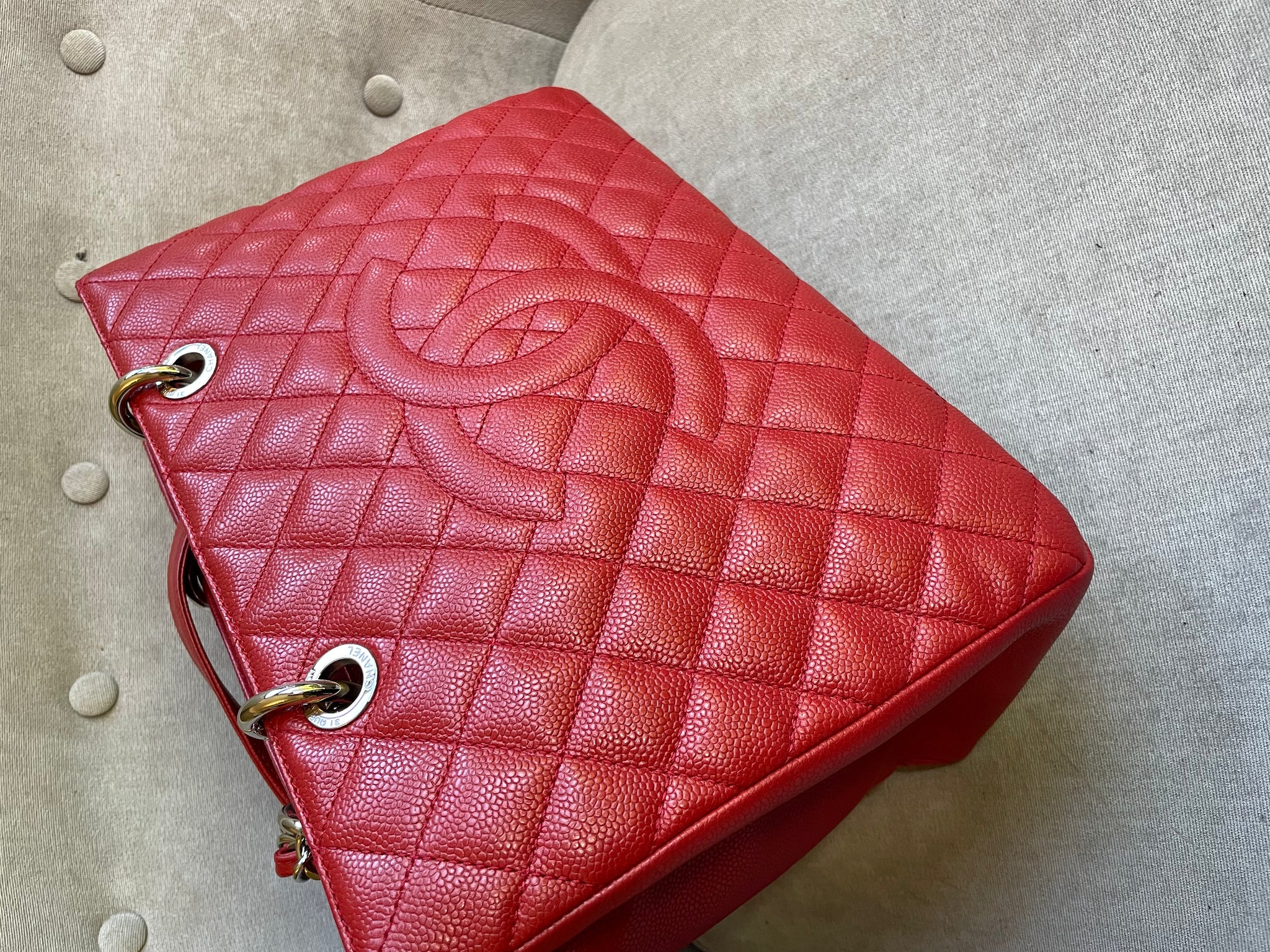 Chanel Red Caviar Grand Shopper Tote GST Addicted to Handbags
