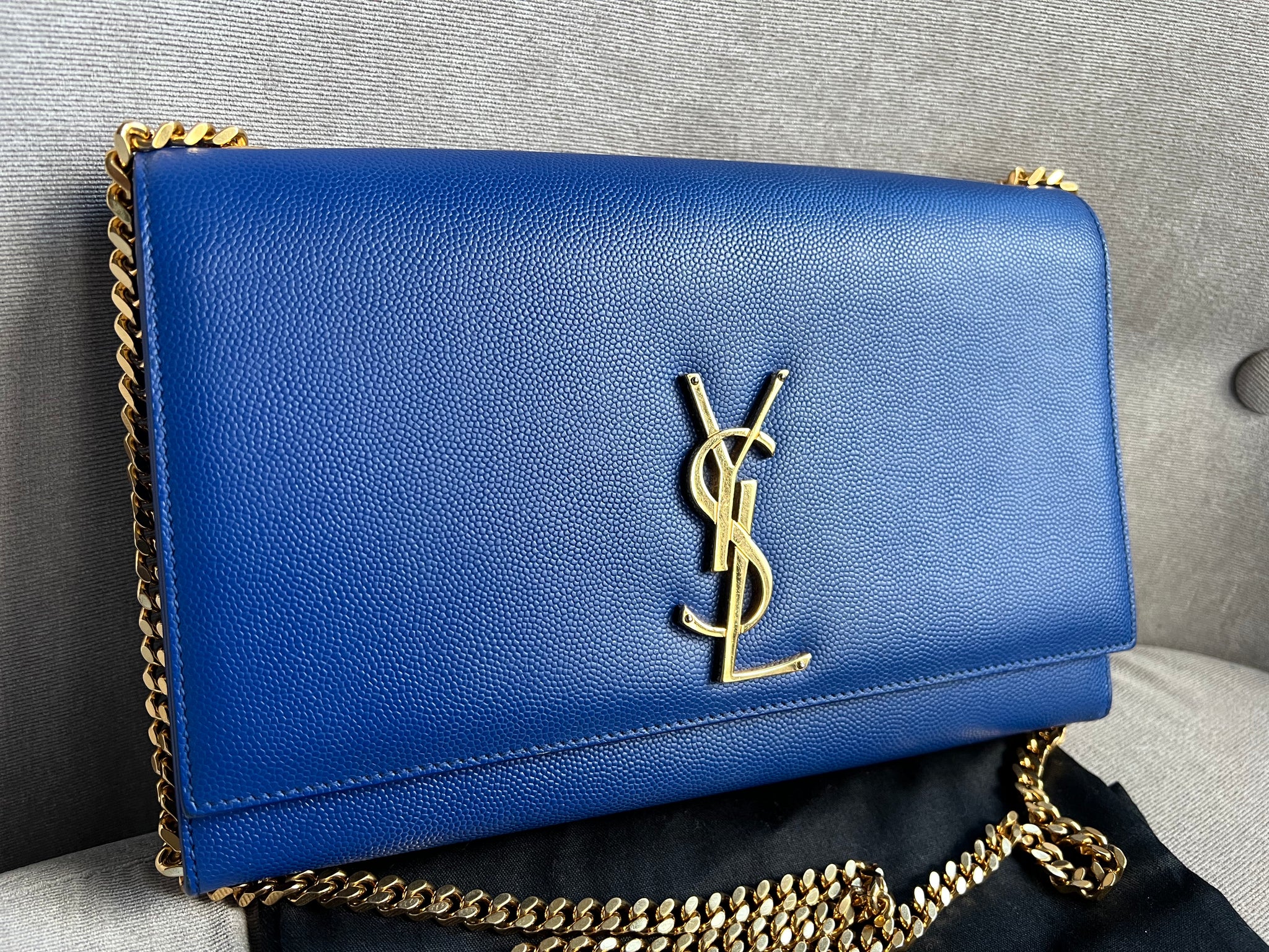 Blue ysl purse on sale