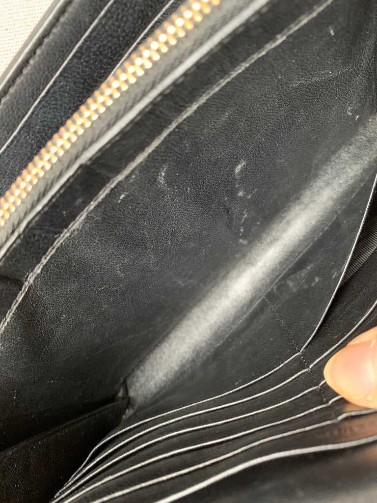 black ysl wallet on chain