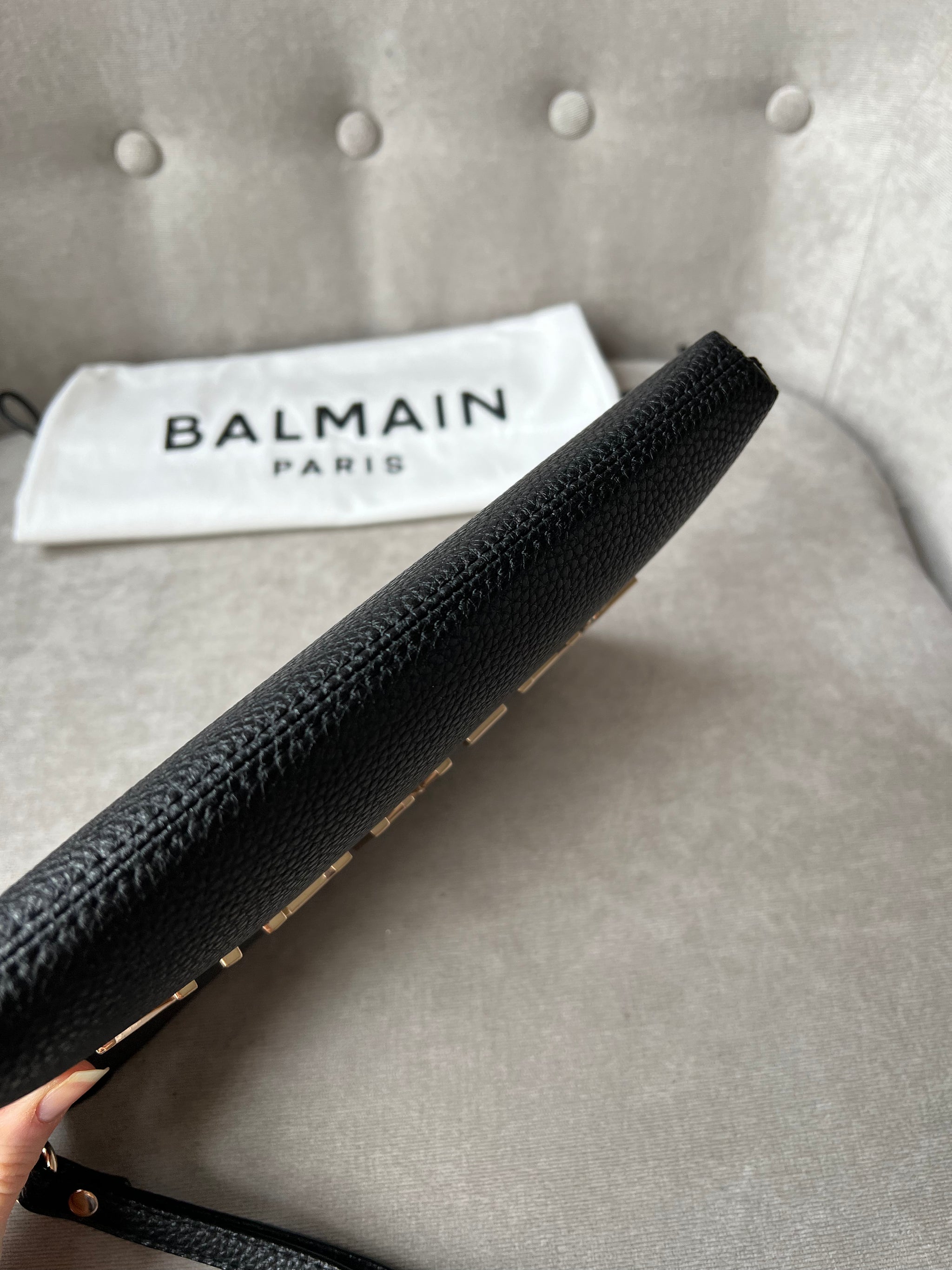 Balmain Black Logo Pouch Clutch – Addicted to Handbags