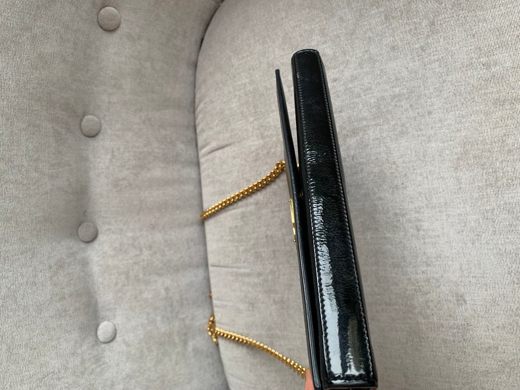 black ysl wallet on chain