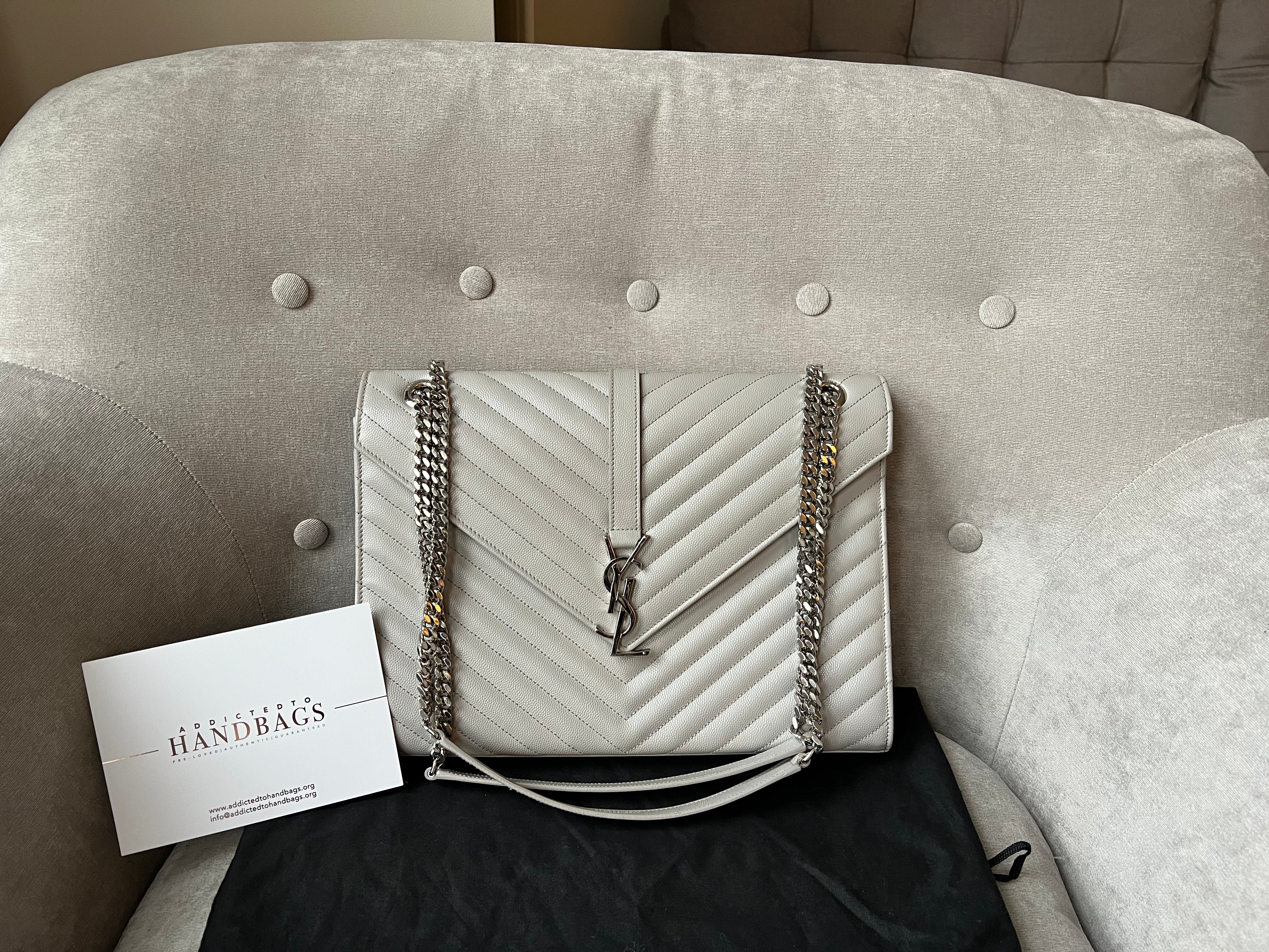 Yves Saint Laurent (YSL) Large Grey Envelope Bag (RRP £2,400)