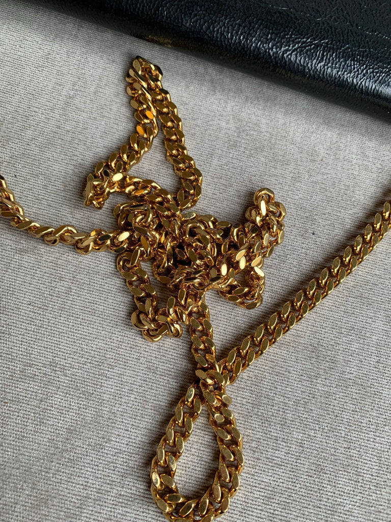 black ysl wallet on chain